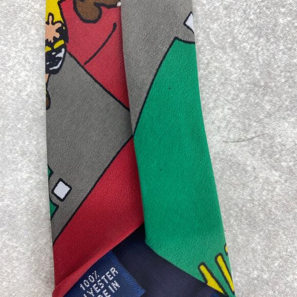 Charles Shultz Peanuts Charlie Brown & Gang Playing Baseball Silk Tie Red Snoopy - Picture 4 of 8